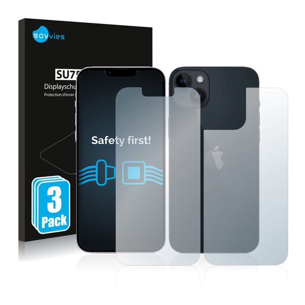 6x Savvies SU75 Screen Protector for Apple iPhone 14 (Front + Back)