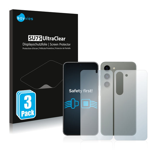 6x Film Screen Protector for Samsung Galaxy S23 (Front & Back)