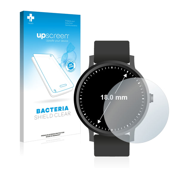 upscreen Bacteria Shield Clear Premium Antibacterial Screen Protector for Watches (Circular, Diameter: 18 mm)