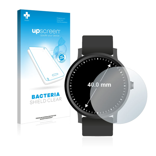 upscreen Bacteria Shield Clear Premium Antibacterial Screen Protector for Watches (Circular, Diameter: 40 mm)