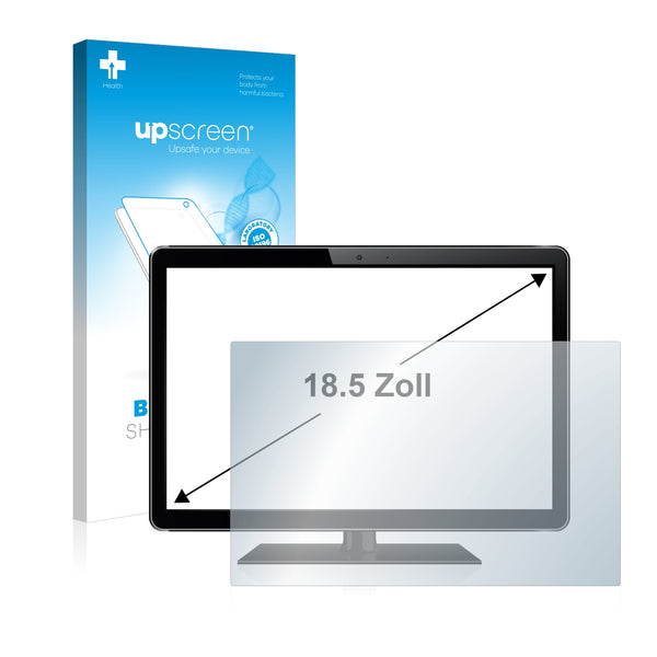 upscreen Bacteria Shield Clear Premium Antibacterial Screen Protector for POS Terminal with 18.5 inch Displays [410 mm x 231 mm, 16:9]