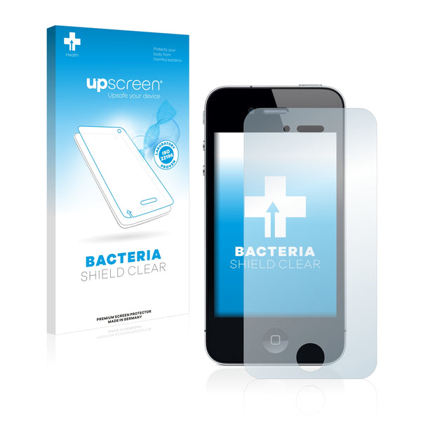 upscreen Bacteria Shield Clear Premium Antibacterial Screen Protector for Apple iPhone 4
