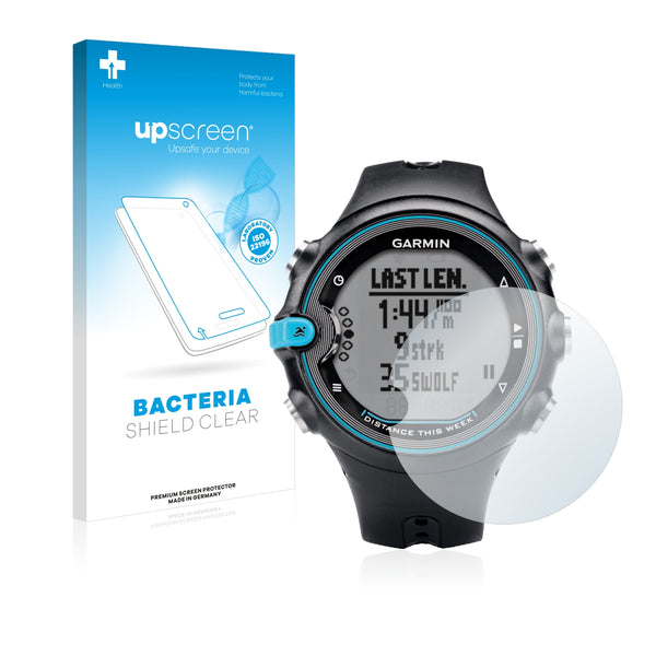 upscreen Bacteria Shield Clear Premium Antibacterial Screen Protector for Garmin Swim