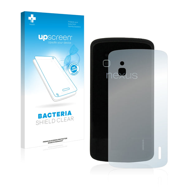 upscreen Bacteria Shield Clear Premium Antibacterial Screen Protector for Google Nexus 4 (Back)