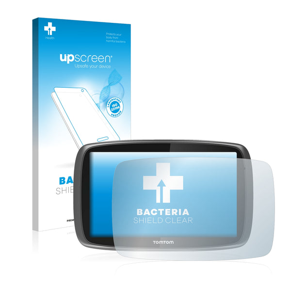 upscreen Bacteria Shield Clear Premium Antibacterial Screen Protector for TomTom GO 600