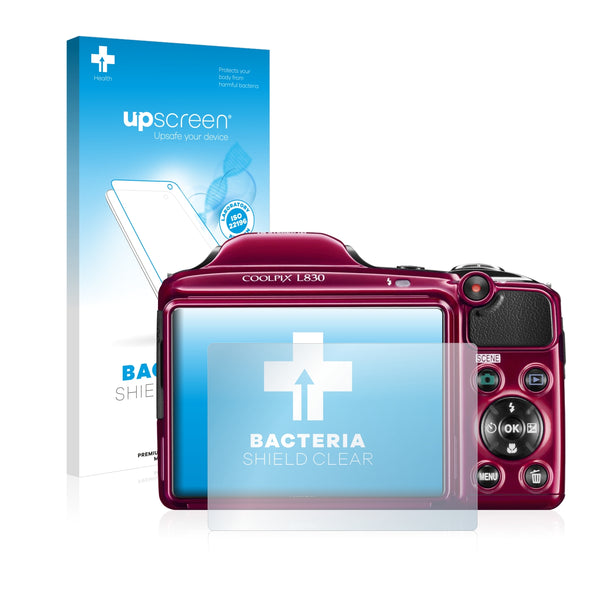 upscreen Bacteria Shield Clear Premium Antibacterial Screen Protector for Nikon Coolpix L830
