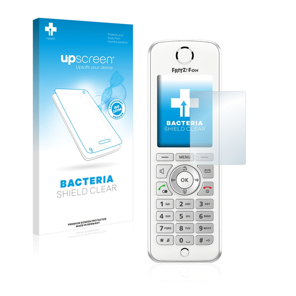 upscreen Bacteria Shield Clear Premium Antibacterial Screen Protector for AVM Fritz!Fon C4