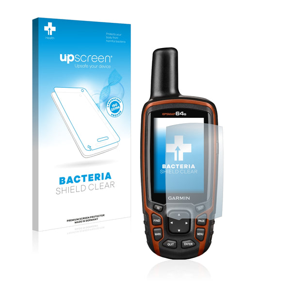 upscreen Bacteria Shield Clear Premium Antibacterial Screen Protector for Garmin GPSMAP 64s