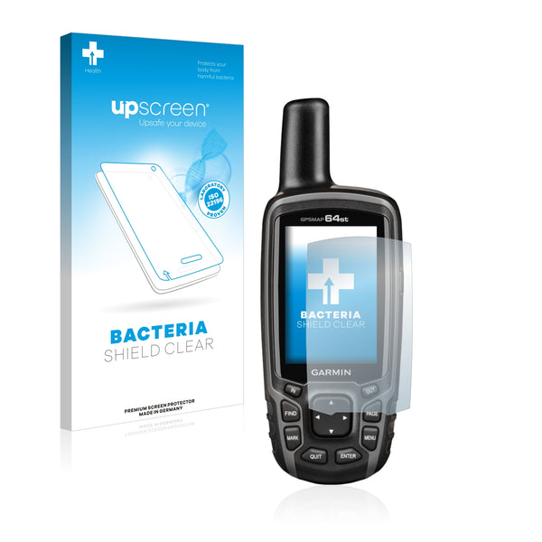 upscreen Bacteria Shield Clear Premium Antibacterial Screen Protector for Garmin GPSMAP 64st