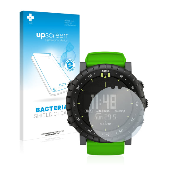 upscreen Bacteria Shield Clear Premium Antibacterial Screen Protector for Suunto Core Green Crush