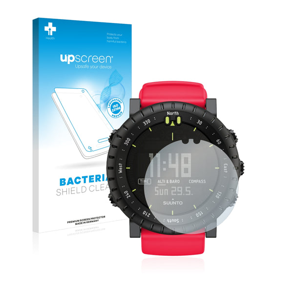 upscreen Bacteria Shield Clear Premium Antibacterial Screen Protector for Suunto Core Red Crush
