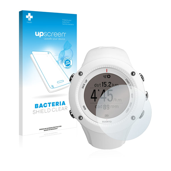 upscreen Bacteria Shield Clear Premium Antibacterial Screen Protector for Suunto Ambit2 R White