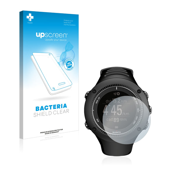 upscreen Bacteria Shield Clear Premium Antibacterial Screen Protector for Suunto Ambit2 R Black (HR)