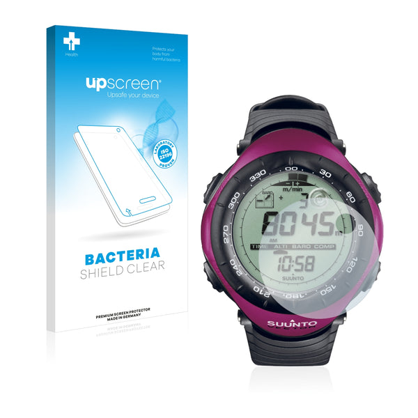 upscreen Bacteria Shield Clear Premium Antibacterial Screen Protector for Suunto Vector Berry Purple