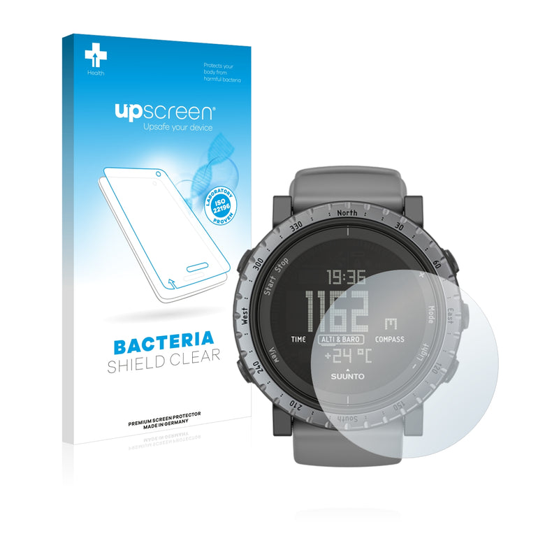 upscreen Bacteria Shield Clear Premium Antibacterial Screen Protector for Suunto Core Dusk Grey