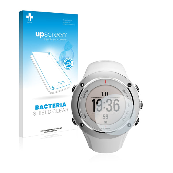 upscreen Bacteria Shield Clear Premium Antibacterial Screen Protector for Suunto Ambit2 S White