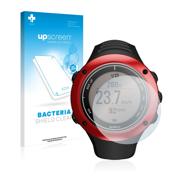 upscreen Bacteria Shield Clear Premium Antibacterial Screen Protector for Suunto Ambit2 S Red
