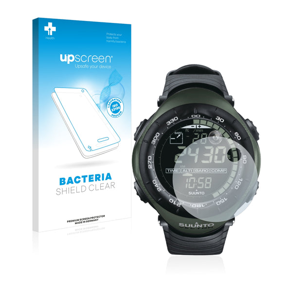 upscreen Bacteria Shield Clear Premium Antibacterial Screen Protector for Suunto Vector Military Foliage Green