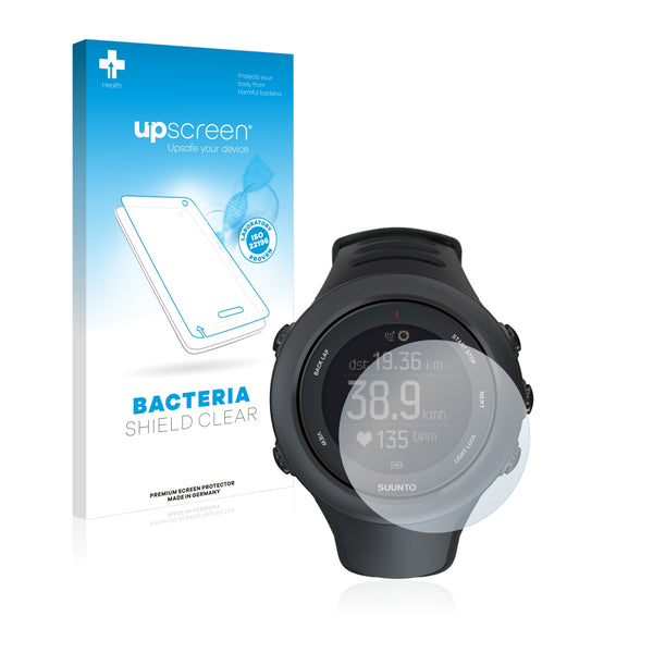 upscreen Bacteria Shield Clear Premium Antibacterial Screen Protector for Suunto Ambit3 Sport Black
