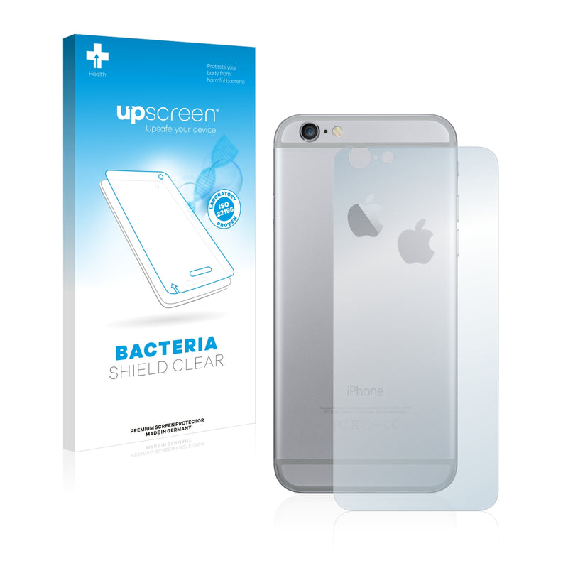 upscreen Bacteria Shield Clear Premium Antibacterial Screen Protector for Apple iPhone 6 Back side (full surface + LogoCut)