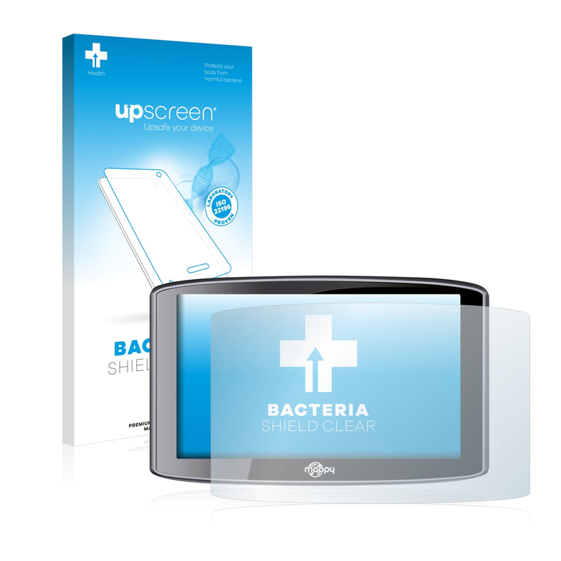 upscreen Bacteria Shield Clear Premium Antibacterial Screen Protector for Logicom Mappy Ulti S539