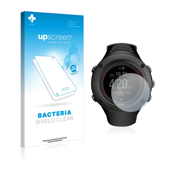 upscreen Bacteria Shield Clear Premium Antibacterial Screen Protector for Suunto Ambit3 Run Black