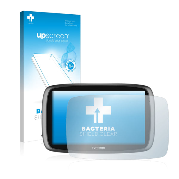 upscreen Bacteria Shield Clear Premium Antibacterial Screen Protector for TomTom GO 610