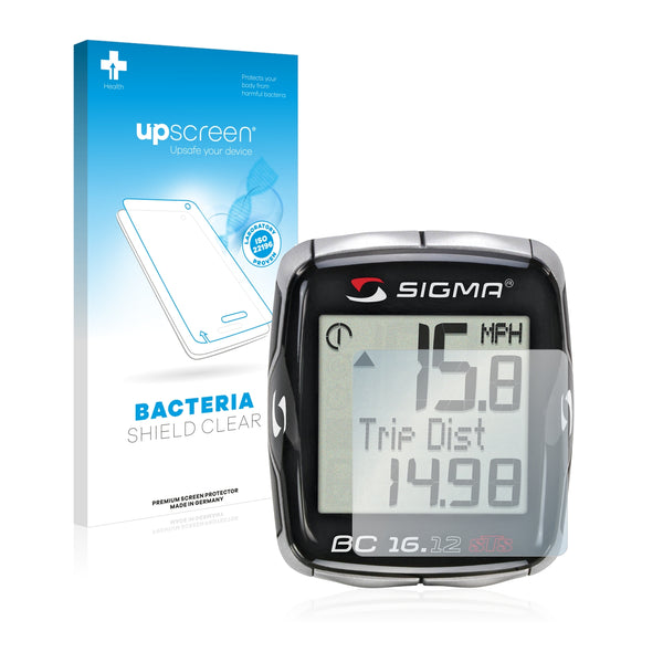 upscreen Bacteria Shield Clear Premium Antibacterial Screen Protector for Sigma BC 16.12 STS