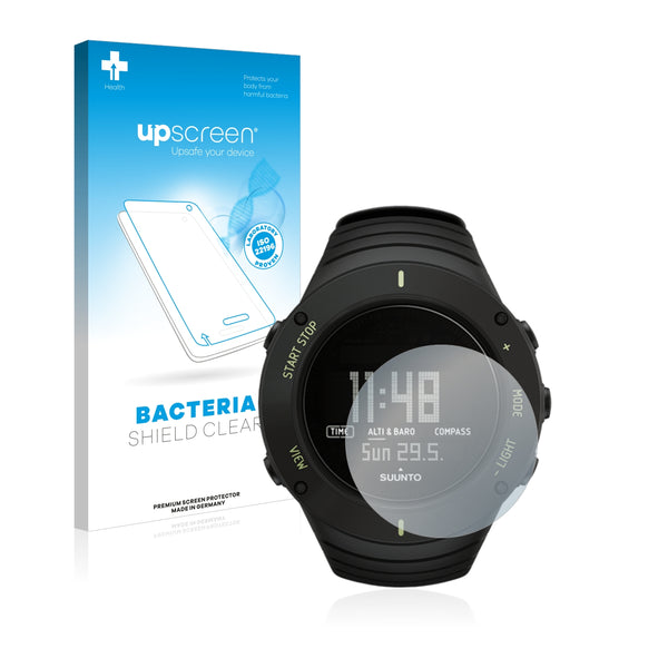 upscreen Bacteria Shield Clear Premium Antibacterial Screen Protector for Suunto Core Ultimate Black