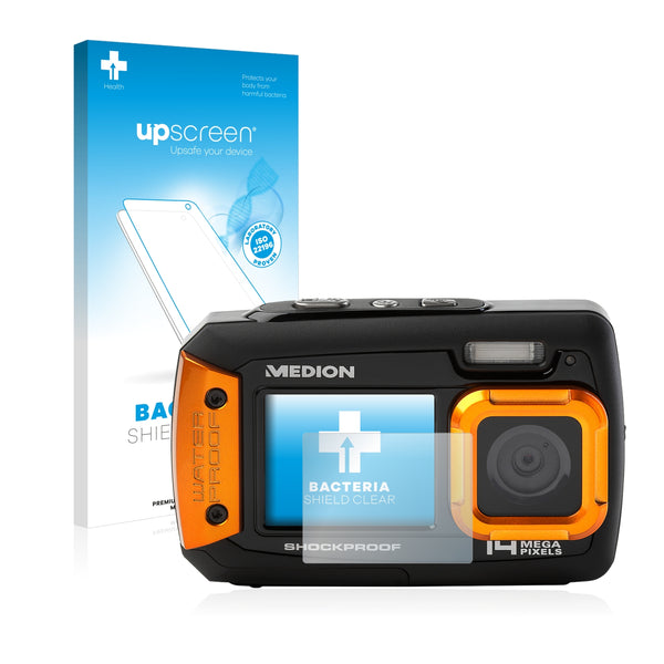 upscreen Bacteria Shield Clear Premium Antibacterial Screen Protector for Medion Life S43028 (MD 87028)