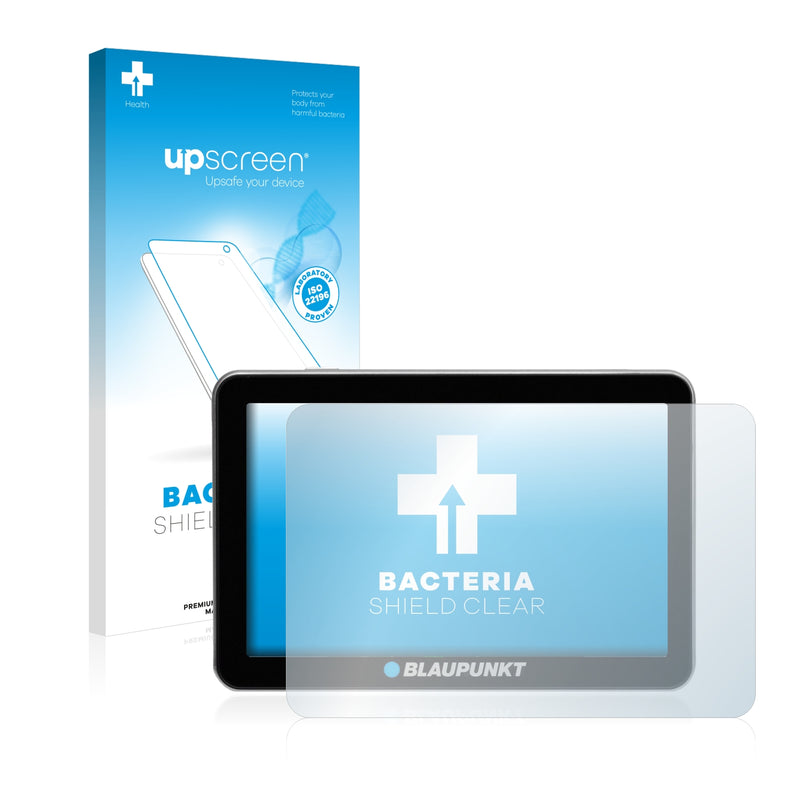 upscreen Bacteria Shield Clear Premium Antibacterial Screen Protector for Blaupunkt TravelPilot 53 EU LMU