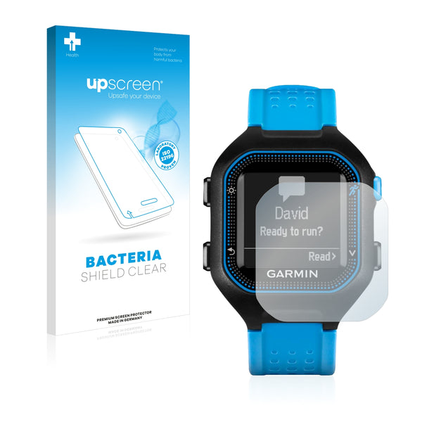 upscreen Bacteria Shield Clear Premium Antibacterial Screen Protector for Garmin Forerunner 25 (Big Edition)