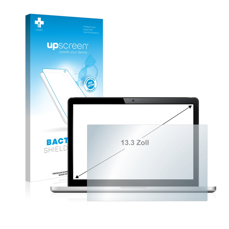 upscreen Bacteria Shield Clear Premium Antibacterial Screen Protector for Laptops and Ultrabooks with 13.3 inch Displays [270 mm x 203 mm, 4:3]
