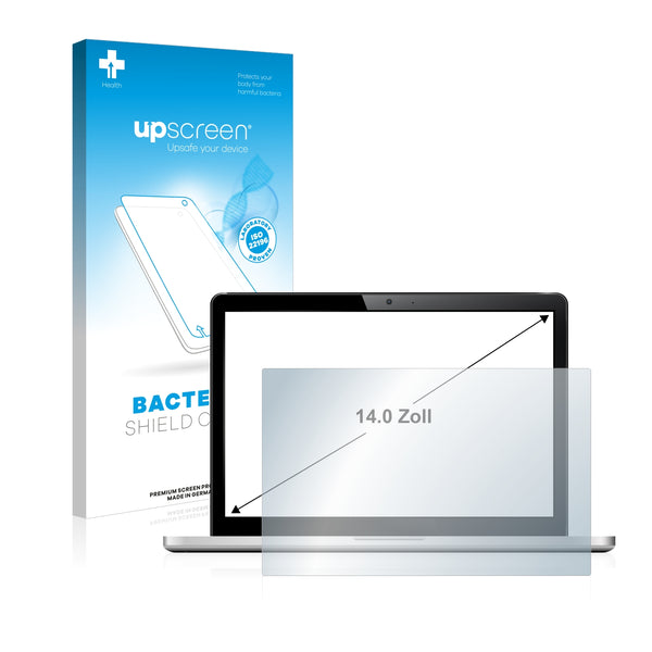 upscreen Bacteria Shield Clear Premium Antibacterial Screen Protector for Laptops and Ultrabooks with 14 inch Displays [305 mm x 185 mm, 15:9]