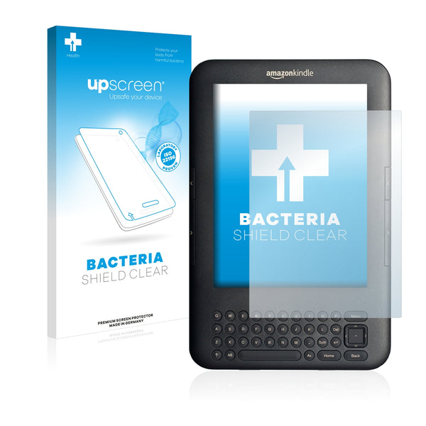 upscreen Bacteria Shield Clear Premium Antibacterial Screen Protector for Amazon Kindle 3