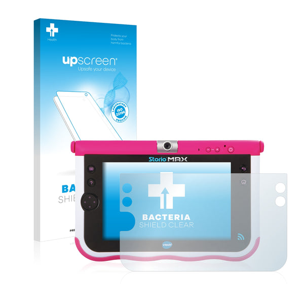 upscreen Bacteria Shield Clear Premium Antibacterial Screen Protector for Vtech Storio Max 7 (Pink)