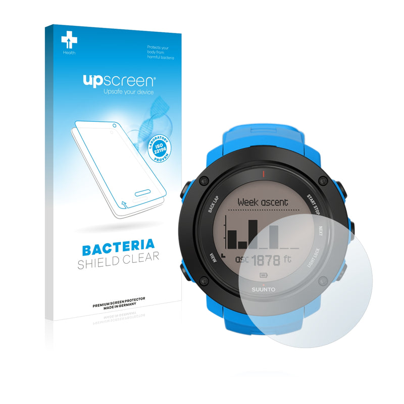 upscreen Bacteria Shield Clear Premium Antibacterial Screen Protector for Suunto Ambit3 Vertical Blue