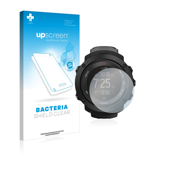 upscreen Bacteria Shield Clear Premium Antibacterial Screen Protector for Suunto Ambit3 Vertical Black