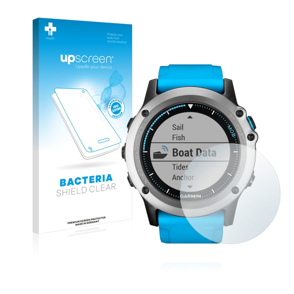 upscreen Bacteria Shield Clear Premium Antibacterial Screen Protector for Garmin quatix 3