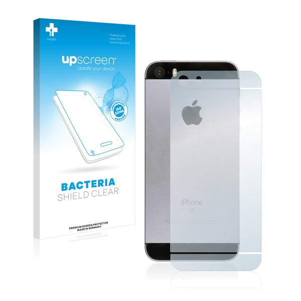 upscreen Bacteria Shield Clear Premium Antibacterial Screen Protector for Apple iPhone SE Back (entire surface)