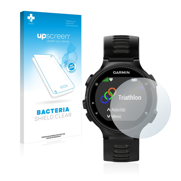 upscreen Bacteria Shield Clear Premium Antibacterial Screen Protector for Garmin Forerunner 735XT