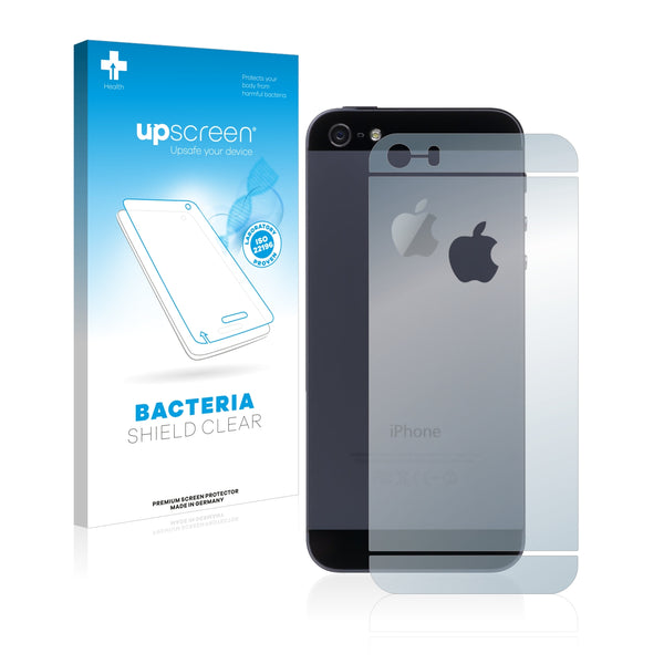 upscreen Bacteria Shield Clear Premium Antibacterial Screen Protector for Apple iPhone SE (full surface + LogoCut)