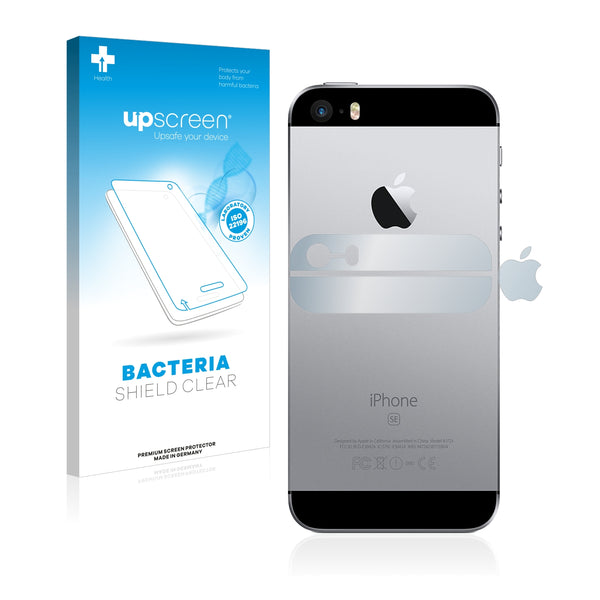upscreen Bacteria Shield Clear Premium Antibacterial Screen Protector for Apple iPhone SE (Logo)