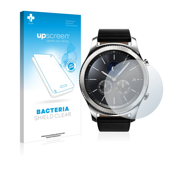 upscreen Bacteria Shield Clear Premium Antibacterial Screen Protector for Samsung Gear S3 Classic