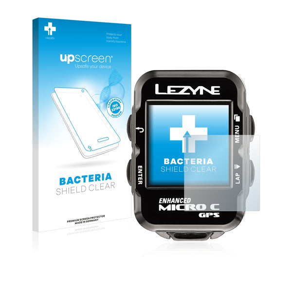 upscreen Bacteria Shield Clear Premium Antibacterial Screen Protector for Lezyne Micro C GPS