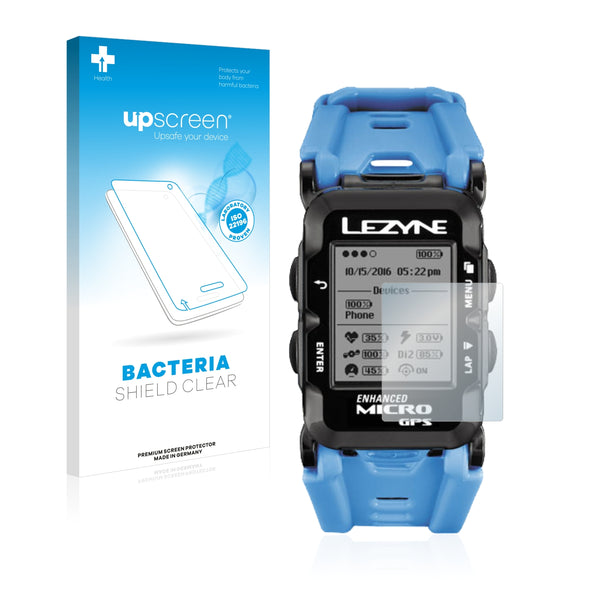 upscreen Bacteria Shield Clear Premium Antibacterial Screen Protector for Lezyne Micro GPS Watch