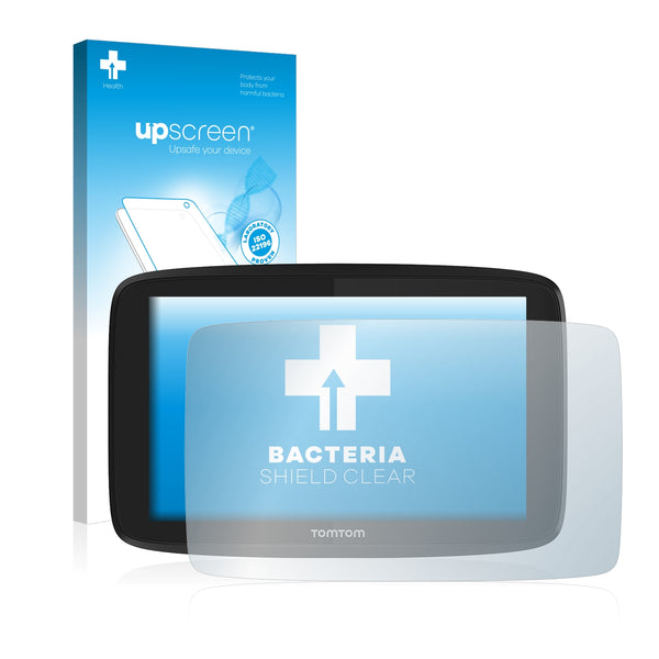 upscreen Bacteria Shield Clear Premium Antibacterial Screen Protector for TomTom GO 620