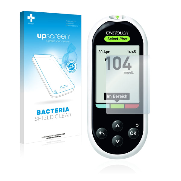 upscreen Bacteria Shield Clear Premium Antibacterial Screen Protector for Lifescan OneTouch Select Plus