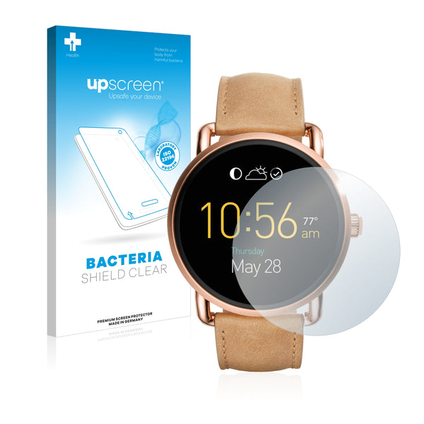 upscreen Bacteria Shield Clear Premium Antibacterial Screen Protector for Fossil Q Wander 2.0
