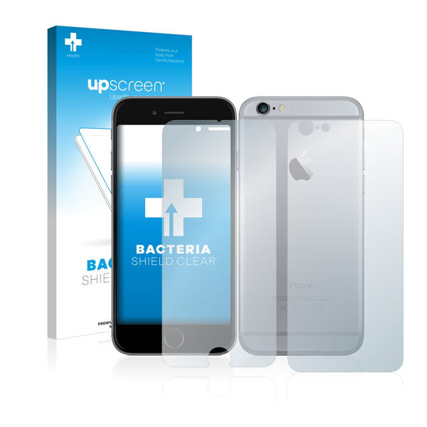 upscreen Bacteria Shield Clear Premium Antibacterial Screen Protector for Apple iPhone 6 (Front + Back)
